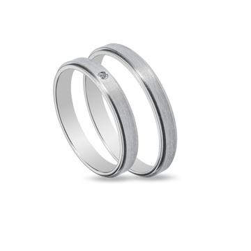 Βέρες Σετ Λευκόχρυσες με Ζιργκόν MASCHIO FEMMINA SL39 - themelidisjewels